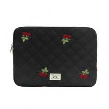 Cute Cherry Floral Puffy Tablet Sleeve Compatible With Ipad Pro 11-Inch , Laptop Sleeve Bag Cover Girly Puffy Quilted 13-14 /15-15.6 Inch. Computer Bag For Women Gift. Carrying Case Cover 14 /16 Inch, 13 Inch Quilted Design Soft Cute Puffer Bag Case For College Students - Black - View 12