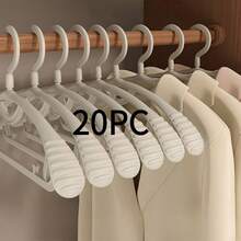 12PCS/6PCS Durable Plastic Hangers - Extra Thick, Wide Shoulder Design, 360-Degree Rotatable Hooks, Non-Slip & Polished Finish. Suitable For Adult Clothing.