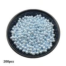 4/6/8/10毫米浅蓝色亚克力圆珠，适用于珠宝制作、手机链DIY、时尚手链项链装饰配件 - 淺藍色 - 查看 11