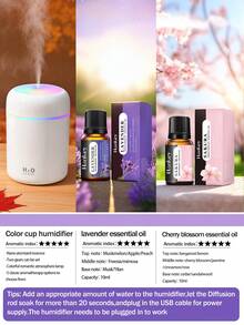 一个300毫升车载空气清新剂,室内香氛加湿器,USB供电,两种工作模式,7色LED灯,缺水智能关机,静音喷雾,方便的精油扩散器,非常适合房间装饰、办公室、客厅、汽车使用,也是送给女性的精美礼物。 - 彩色 - 查看 19