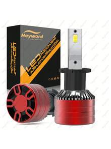 Heyword 2 件 V13 H3 LED 大灯，集成远近光、雾灯、大灯改装、超亮前大灯灯泡 - 白色 - 查看 18