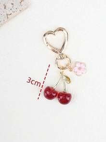 1 chiếc móc khóa hình hoa anh đào giả bóng bẩy, thời trang, tinh tế, 3D, dùng trang trí túi xách, phụ kiện trang sức, quà tặng Giáng sinh, móc khóa điện thoại, phụ kiện móc khóa màu vàng. - Nhiều màu - Xem 3