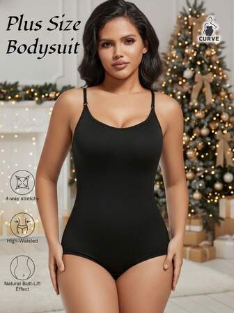 1PC Plus Size Seamless Bodysuit Jumpsuit One-Piece Women Plus Size Body Suit