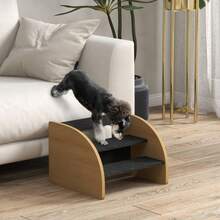 PawHut Pet Stairs, 3 Steps, For Small Dogs, 38.5 X 38.5 X 30, Oak + Black - 1 - View 4