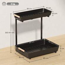 HOMCOM Kitchen Shelf, Height Adjustable Freestanding Shelf With 2 Baskets, Coffee Bar 40 X 30 X 33.5-42 - 1 - View 8