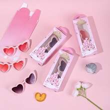 草莓/城堡图案纸盒，6个装和12个装，带透明窗口提手，礼品盒，甜美可爱风格，粉色草莓/城堡图案，长方形透明窗口，适合情人节/生日/派对等场合。 - 彩色 - 查看 10