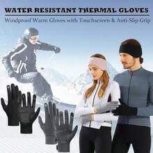 Genérico Windproof Warm Gloves with Touchscreen & Anti-Slip Grip, Water Resistant Thermal Gloves for Men Women(Gray G) - Multicolor - Ver 3