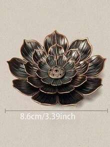 1 pieza Soporte de incienso de loto, quemador de incienso de escritorio de doble capa, soporte de varillas de incienso - Multicolor - Ver 11