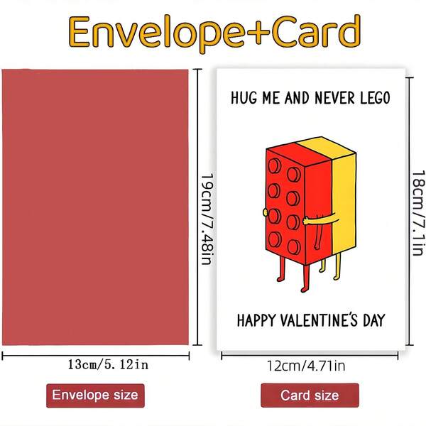 Creative Valentine's Day Card, Suitable Same Hug, I Will Never Separate Valentine's Day Creative Confession And Blessing Card, Valentine's Day Gift For Couples And Lovers, Thank-You Card With Envelope, Greeting Card, Blessing Card, Blank Card