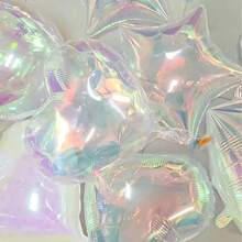 5 Stücke 45 cm transparente, bunte Herzluftballons aus Folie für Geburtstagsfeiern, Valentinstag, Hochzeitsdekoration - Verschiedenfarbig - Übersicht 5