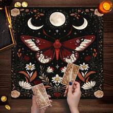 1pc Enchanting Sun And Moon Altar Cloth - Vibrant Polyester Altar Mat With Celestial & Floral Design For Tarot Reading, Witchcraft & Astrology, Tarot Tablecloth Boho Playmat Cloth Home Decor - Multicolor - View 6