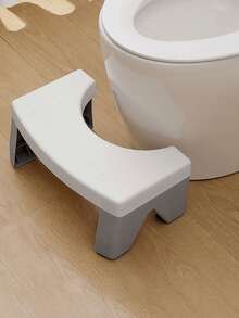 1个多功能浴室马桶凳增高器，有象牙色、蓝色和灰色可选。防滑设计，适用于办公室、卫生间，可用作脚踏凳、浴室防滑辅助踏凳，坚固耐用，可拆卸，方便收纳，适合成人、老人、孕妇和儿童使用，可移动设计，塑料便携式蹲凳，防滑蹲垫。