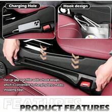 2PCS Upgraded Car Filler Organizer, Versatile Car Filler Organizer With Hooks Storage Slots Design, Soft Gaps Fillers Strip Accessories Interior - Initial - View 6
