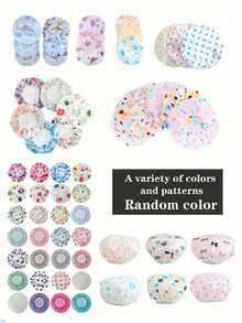 1pc Mixed Pattern Waterproof Shower Cap, Printed Shower Cap, PVC Dustproof Waterproof Shower Head Cover, Thick Reusable Shower Cap, Suitable For Home, Travel, Salon, Beauty Salon And Other Occasions - 1pc-random Color - View 4