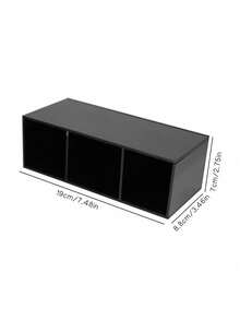 1pc Acrylic Brush Holder, Transparent Plastic Makeup Brush Organizer, Office Desk Makeup Cosmetic Storage Solution For Brushes, Pencils, Bathroom Vanity, Bedroom Desktop Decor, Travel Essentials - Black - View 7