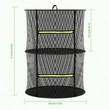 Estante de secado de hierbas de 4 capas, estante de secado colgante de plantas, red de secado de brotes, estante de secado colgante plegable con cremallera verde, tijeras de jardín y ganchos para hierbas, semillas, interior/exterior 60cm - 2 capas - Ver 3