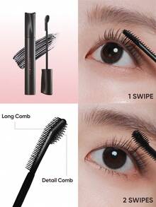 JUDYDOLL LENGTHENING & CURLING MASCARA, Lightweight, Waterproof, Smudge-Proof, Defines Lashes From Root To Tip - #01 黑色 - 查看 3