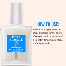LOVCARRIE 圣诞礼物，专业级指甲硬化剂 - 瞬间增亮强韧，无需/不含紫外线灯，天然配方，不含酒精或烘烤，持久光泽，适用于脆弱、易断裂指甲的指甲强化剂
