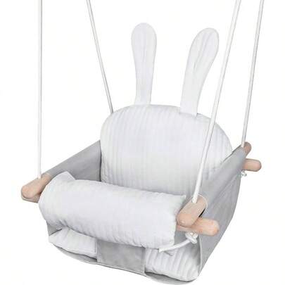 Swing, Canvas Swings Indoor And Outdoor Activities, Secure Wooden Hanging Swing Chair Indoor Playground, Tree Swings Or Backyard, White