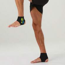 1 Paar elastische Sport Knöchelstütze - Herren & Damen - für Laufen, Basketball, Fitness, Alltag, Leben, Gym Zubehör - Blaugrüne Sport-Knöchelbandage mit schwarzer Basis - Übersicht 10