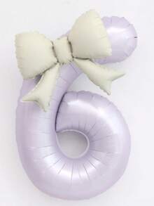 2个40英寸特大号奶油紫色数字铝箔气球，配奶油白色蝴蝶结，适合生日派对装饰、周年庆典等场合。 - 淺紫色 - 查看 11