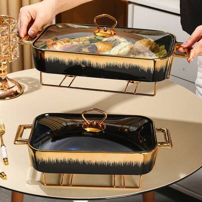 陶瓷盘，适用于烹饪、餐厅、家居、厨房、餐具、烤盘、砂锅、托盘、沙拉碗、水果盘、汤锅、烤盘，可用于盛放面包、火鸡、奶酪、披萨等，也可用于户外、婚礼、派对、送礼、生日等场合。