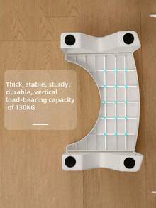 1个多功能浴室马桶凳增高器，有象牙色、蓝色和灰色可选。防滑设计，适用于办公室、卫生间，可用作脚踏凳、浴室防滑辅助踏凳，坚固耐用，可拆卸，方便收纳，适合成人、老人、孕妇和儿童使用，可移动设计，塑料便携式蹲凳，防滑蹲垫。