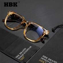 HBK 时尚光学镜架新款 TR90 方形大框复古艺术装饰休闲透明眼镜男女通用，户外旅行假日街头摄影购物节礼物 - K39922 - 查看 38