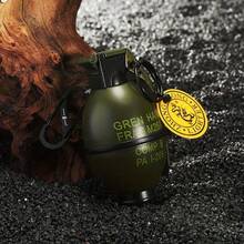 Grenade Shaped Windproof Lighter Series, Windproof Flashlight Lighter - Refillable  Lighter, Adjustable Multi-Function Outdoor BBQ, Kitchen, Camping EDC Tool, No Batteries Required Ideal Men's Gift - Christmas Present (No Nitrile Gas) - Green - View 5