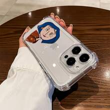Funda para móvil con diseño de , colores vibrantes y estilo único, compatible con teléfonos ,  17,  16 Pro Max,  15 Pro Max,  13 y  12. Fabricada en TPU para una protección total contra golpes y caídas. Ideal para fans, como regalo de Halloween, para amigos originales y para dar rienda suelta a tu creatividad. - transparente - Ver 3