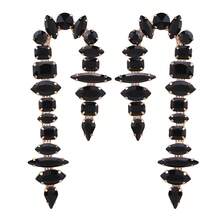 sehuoran 1 Pair Handmade Copper Alloy Welded Willow-Shaped Rhinestone Glitter Tassel Symmetrical Design Earrings, Suitable For Daily Wear And Party Accessories, Luxury Jewelry Imitation - Style 1 - View 14
