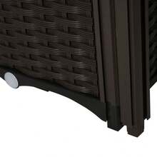 Outsunny Hochbeet Double Planter With Rattan Look, 80x40x44cm, With Drainage Holes, Made Of PP In Brown, For Garden, Balcony, Or On Site - 1 - View 4