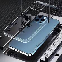 Carcasa de teléfono impreso transparente de moda Cubierta Transparente para iPhone con Diseño de Palmeras Negras Protector del Teléfono Celular Estilo Minimalista Ideal para Verano y Viajes a la Playa Para apple, teléfonos - transparente - Ver 4