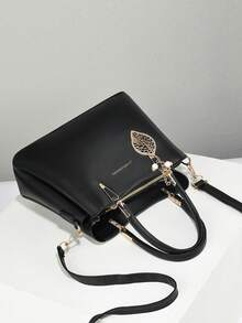 Nuova borsa da donna in pelle PU, borsa a tracolla versatile di alta qualità, borsa di nicchia alla moda, borsa per pendolarismo, borsa capiente, borsa da donna di lusso - nero - Visualizzare 6