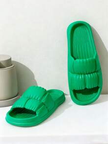新款畅销时尚男女通用休闲拖鞋，轻便舒适透气，方便携带，采用EVA材质，适合室内/室外、居家、办公、海滩、度假等多种场合（建议选购大一码，穿着更舒适）。 - 綠色 - 查看 5