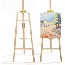 Wooden Easel Stand Sign And Painting - Adjustable Artist Easel Adults - Home Wedding Display, Art Easel With Canvas Holder Studio, Classroom - 裝飾藝術 - 查看 1