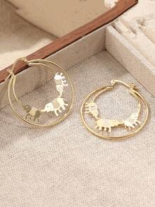 Elegant Handcrafted Gold Elephant Earrings, Women's Earrings, Anniversary Gift For Her - Gold - View 4