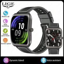 LIGE全新智能方形曲面屏手表，拥有100多种运动模式、多种自定义表盘、天气预报、来电显示、信息提醒、运动记录、生理期提醒、生活防水等功能，是一款时尚多功能女士运动智能手表。 - 黑色 - 查看 14
