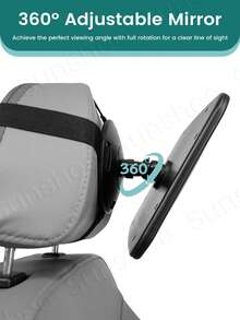 1pc 360 Degree Panoramic Baby Car Rearview Mirror, Suitable For Rear-Facing Babies, Wide And Clear View, Car Rearview Baby Child Reversing Mirror - Multicolor - View 5