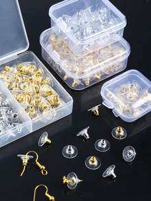 20/50/100pcs Bullet-Shaped Earring Backs, Bullet Clutch Earring Backs For Studs With Pad Rubber Earring Stoppers Pierced Safety Earring Pin Backs DIY Jewelry Making Supplies - Earring Backs - View 7