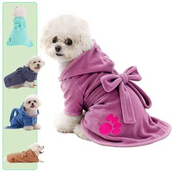 1 pieza Bata bordada para mascotas (20% Nailon + 80% Poliéster), + Diseño con cordón, Adecuado para perros y gatos, Pequeño/Mediano/Grande, Todo el año, Lavable a máquina