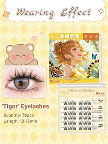 36 Pieces Of False Eyelashes, With Lengths Ranging From 10 To 12mm. The False Lashes Have A Natural, Enlarged, And Elongated Three-Stage Enhancement Feature, Which Can Enlarge The Eyes. They Can Be Used For Various Occasions Such As Daily Commutes, Evening Parties, Date Makeup, Etc - Apricot - View 1