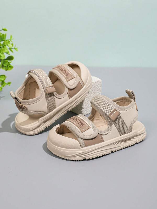 1 Pair Unisex Flat Soft Bottom Non-Slip Sports Sandals, Toddler Closed Toe Beach Shoes, Suitable For Summer