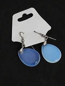 Earrings With Natural Brazilian Gemstones, Teardrop Shape, Delicate, Elegant, Casual. - 月光石 - 查看 1