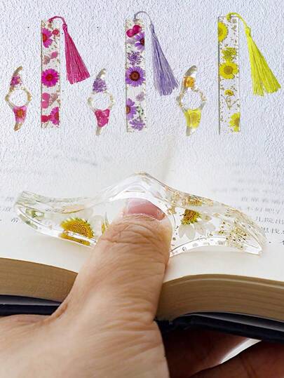 ที่คั่นหนังสืออะคริลิครูปดอกไม้, ที่คั่นหน้าพร้อมพู่หลากสี, คลิปหนีบหน้าโปร่งใส, ของขวัญคริสต์มาสที่สมบูรณ์แบบ (น้ำเงิน/ม่วง/เหลือง/ชมพู), อุปกรณ์การเรียน, ของใช้จำเป็นสำหรับการกลับไปโรงเรียน