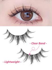 5 Pairs Rikuaild Natural Look False Eyelashes, Anime Style, Delicate & Soft, Reusable Transparent Band, Natural & Soft, Suitable For Daily Makeup, Anime Style Eye Makeup - Natural Lashes - View 2