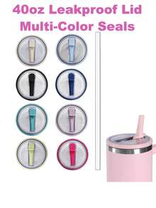 1 Pc Tumbler Flip Straw Lid Replacement Fit For 40 Oz, 2024 New Leak-Proof Clear Replacement Lids Spill Proof Tumbler Covers For Cup Accessories - 彩色 - 查看 10