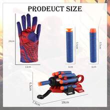 1pc Hero Web Shooter Glove - Soft Dart Launcher With Suction Cups, Fun Roleplay Toy Gift, Red & Blue Color