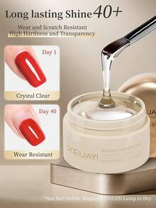 XEIJAYI 1瓶15克钻石光泽亮面封层，持久透明亮面封层，LED UV固化持久美甲，高哑光效果，凝胶指甲油 - 無色 - 查看 2