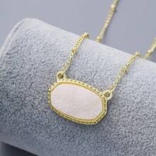 1 Modern White Necklace - Oval Design For Collarbone - White - View 1